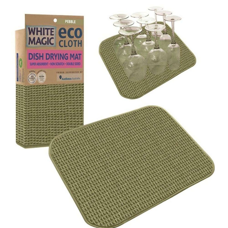 Cleaning Tools * | White Magic Dish Drying Mat Pebble