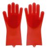 Cleaning Tools * | Scruba-Dub Antibacterial Silicone Cleaning Gloves Ruby Red