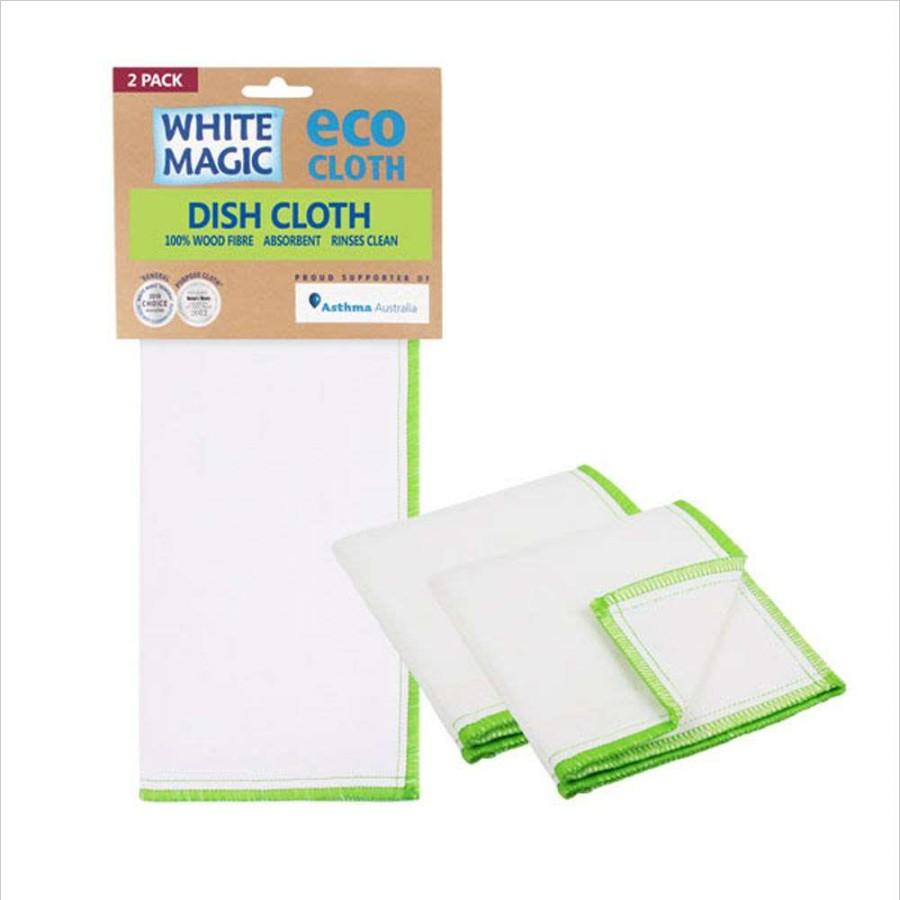 Cleaning Tools * | White Magic Wood Fibre Dish Cloth