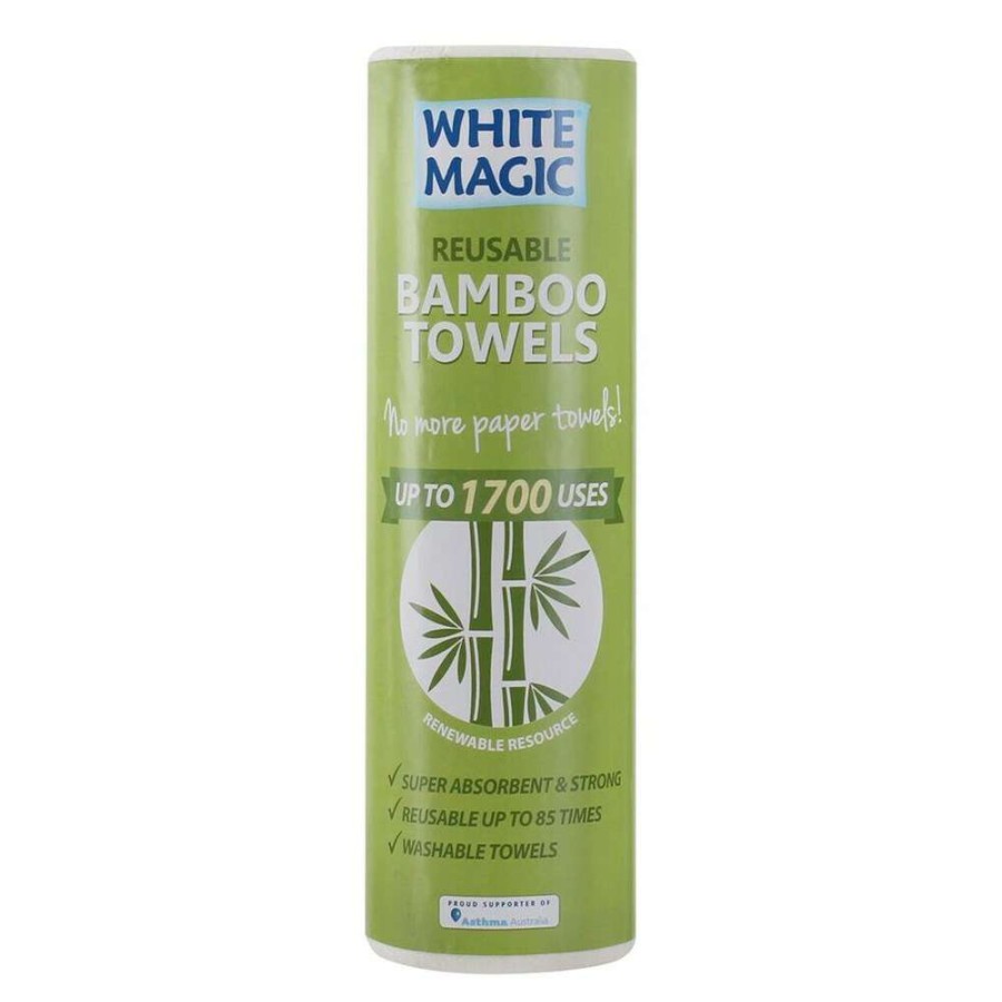 Cleaning Tools * | White Magic Bamboo Towels 20 Pack