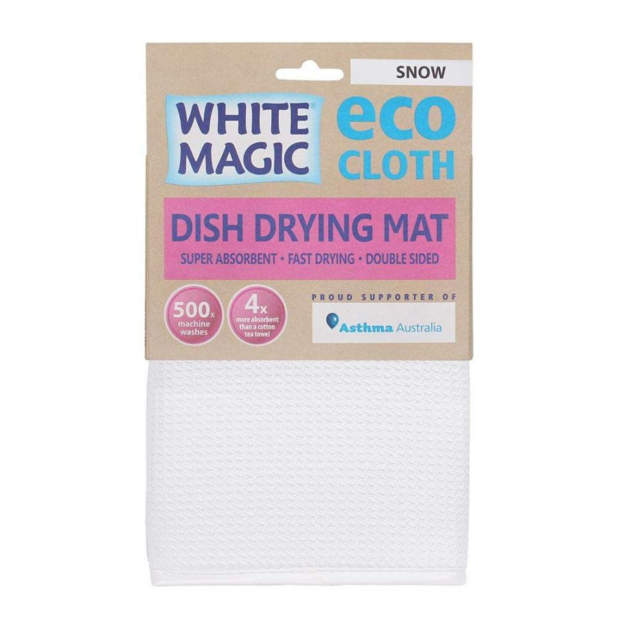 Dish Racks * | White Magic Eco Cloth Dish Drying Mat Snow White