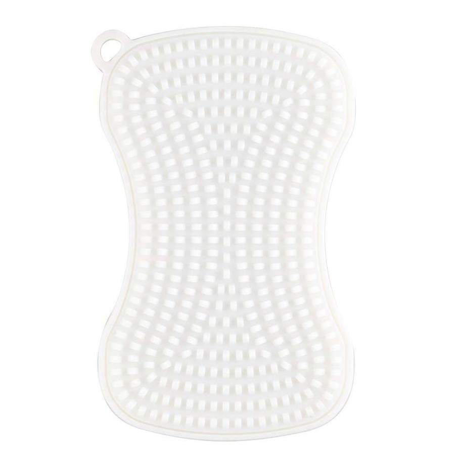 Cleaning Tools * | Scruba-Dub Flexible Eco-Friendly Silicone Dish Scrub White