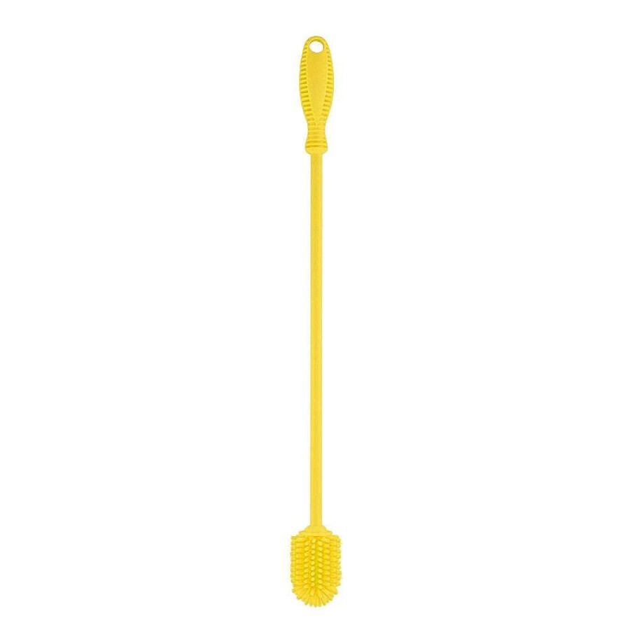 Cleaning Tools * | Scullery Kolori Silicone Bottle Brush 38Cm Yellow