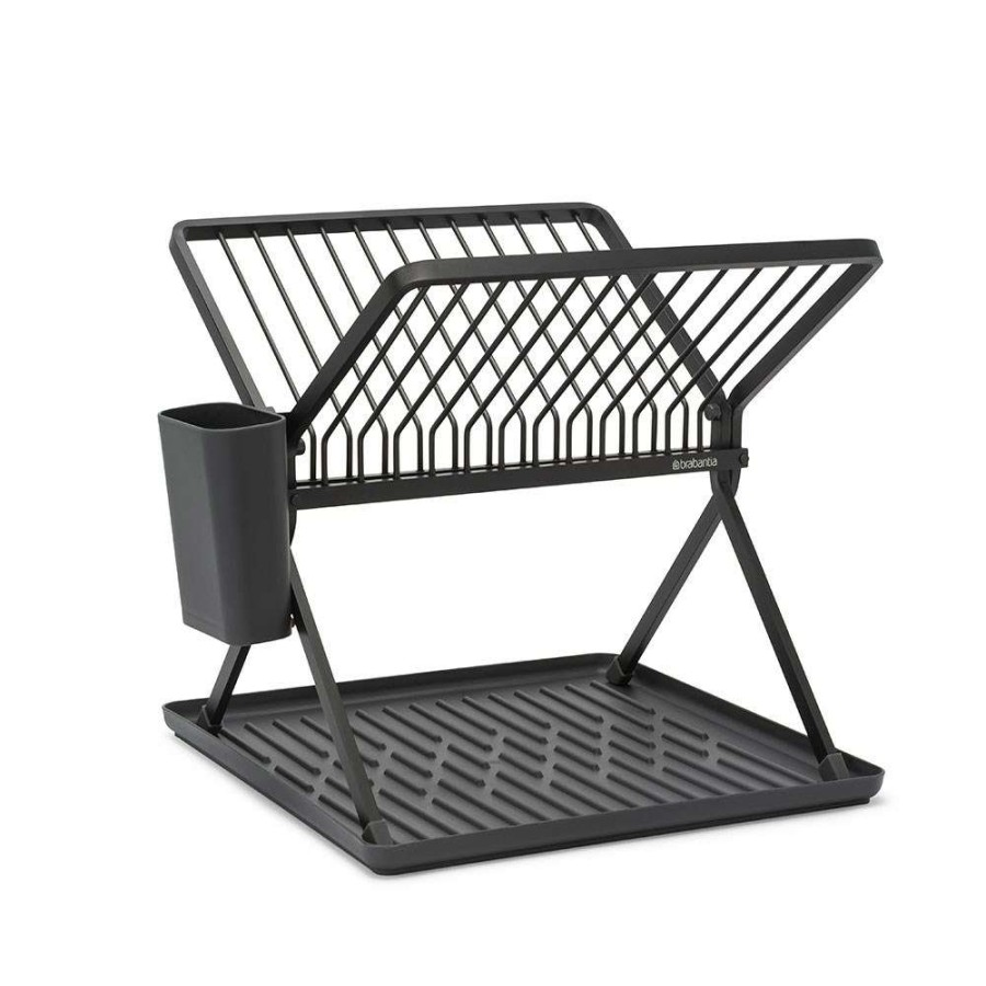 Dish Racks * | Brabantia Foldable Dish Drying Rack Dark Grey