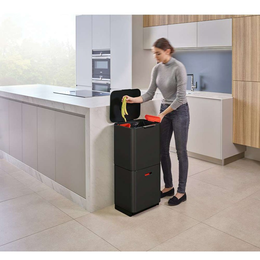 Bins * | Joseph Joseph Totem Max Waste Separation Unit 60L Carbon Black