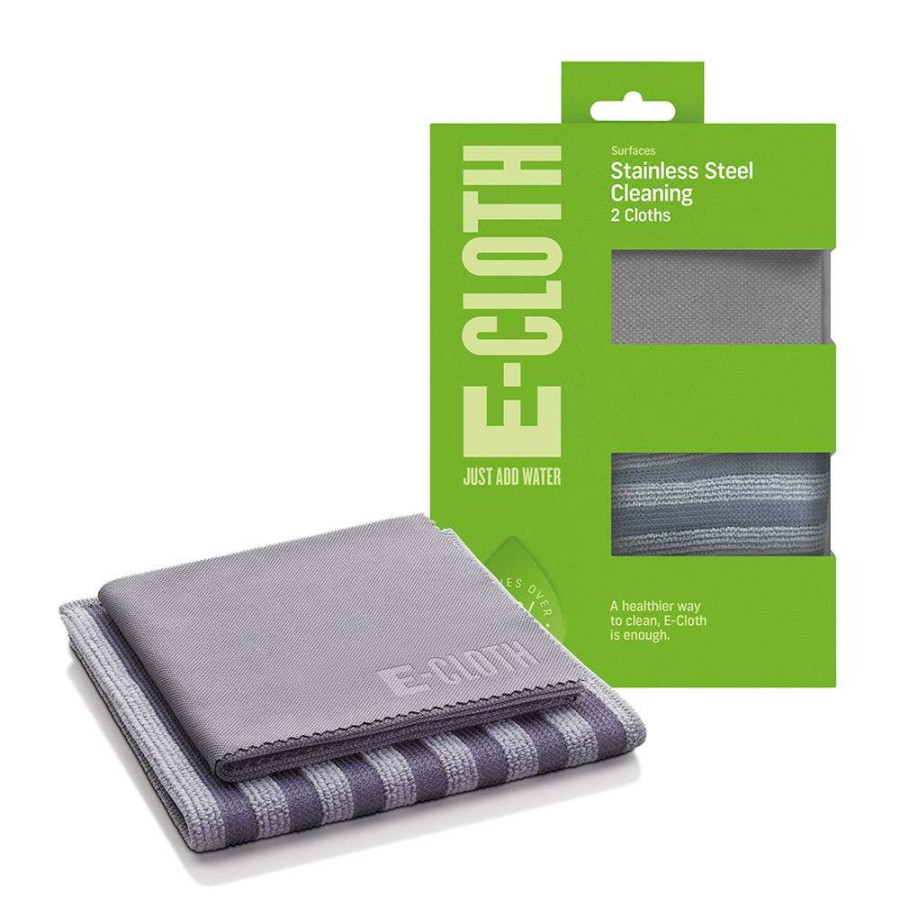 Cleaning Tools * | E-Cloth Stainless Steel Cleaning Cloth Twin Pack