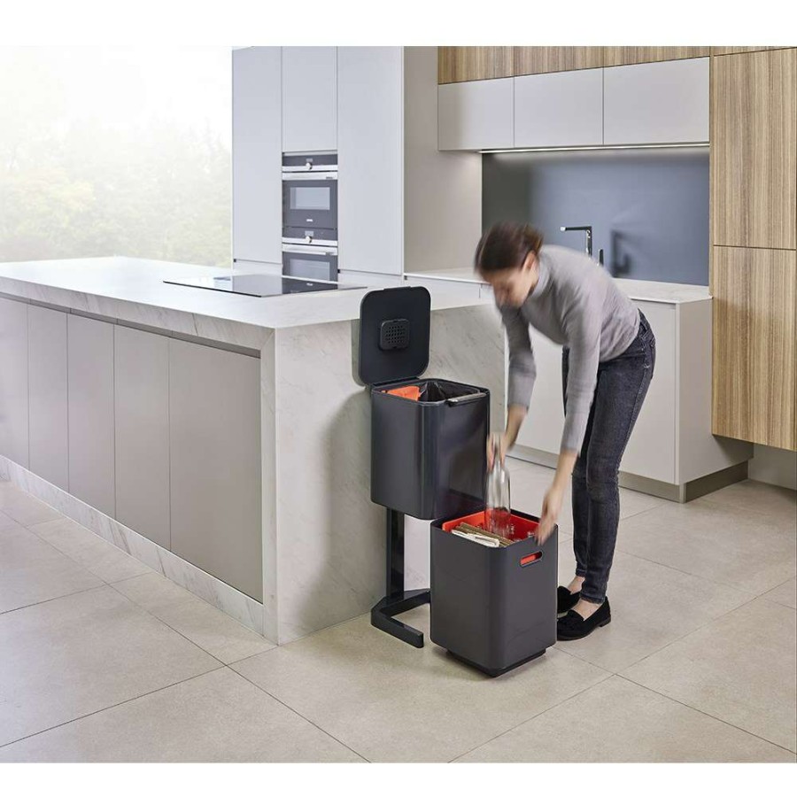 Bins * | Joseph Joseph Totem Compact Waste Separation Unit 40L Graphite