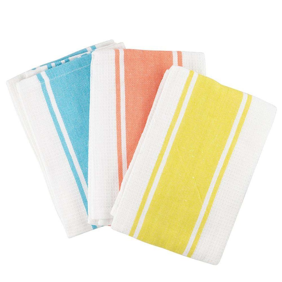 Tea Towels * | Scullery Pura Tea Towel Set Of 3 Bright Stripes