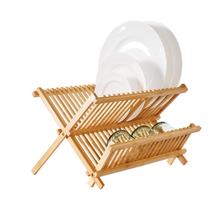 Dish Racks * | Scullery Bamboo Folding Dish Rack 39.5Cm