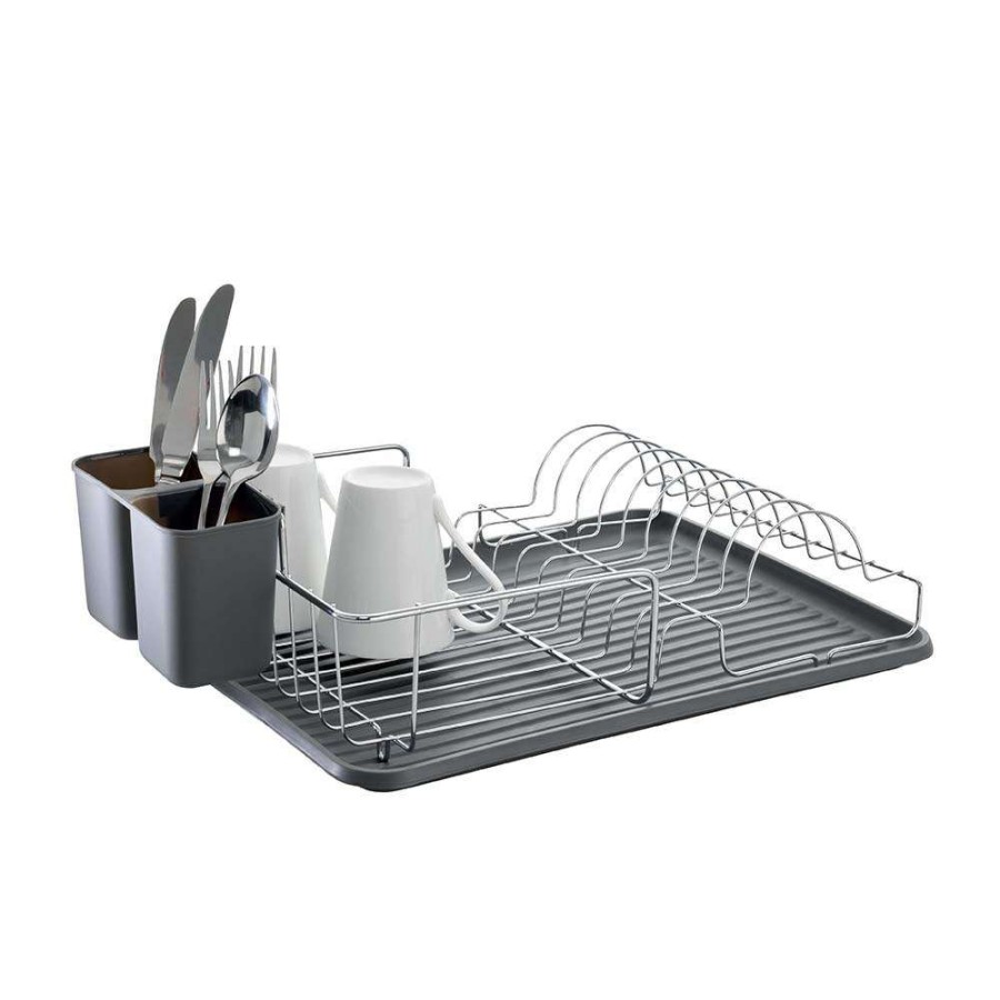 Dish Racks * | Scullery Pura Ii Low Dish Rack & Mat Grey