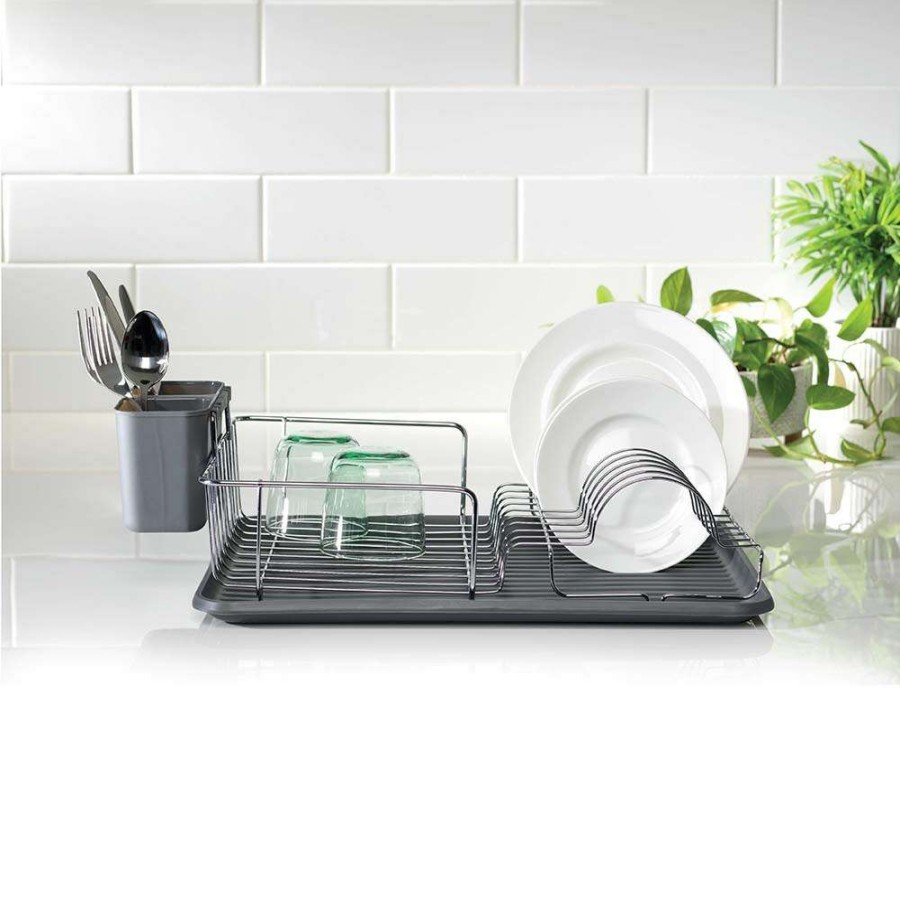 Dish Racks * | Scullery Pura Ii Low Dish Rack & Mat Grey