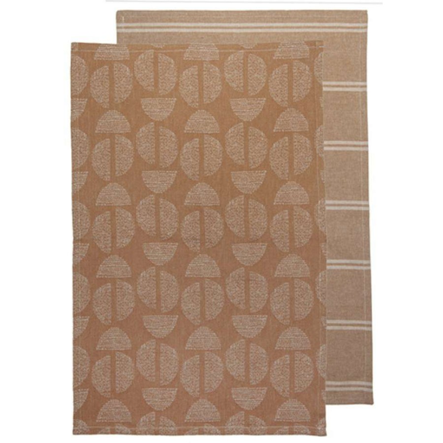 Tea Towels * | Ladelle Splice Set Of 2 Kitchen Towels Ginger