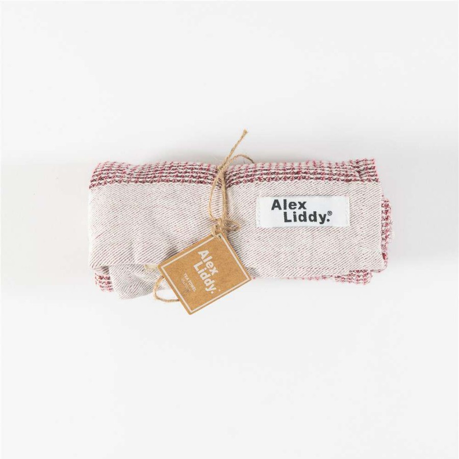 Tea Towels * | Alex Liddy Woven Tea Towel Red