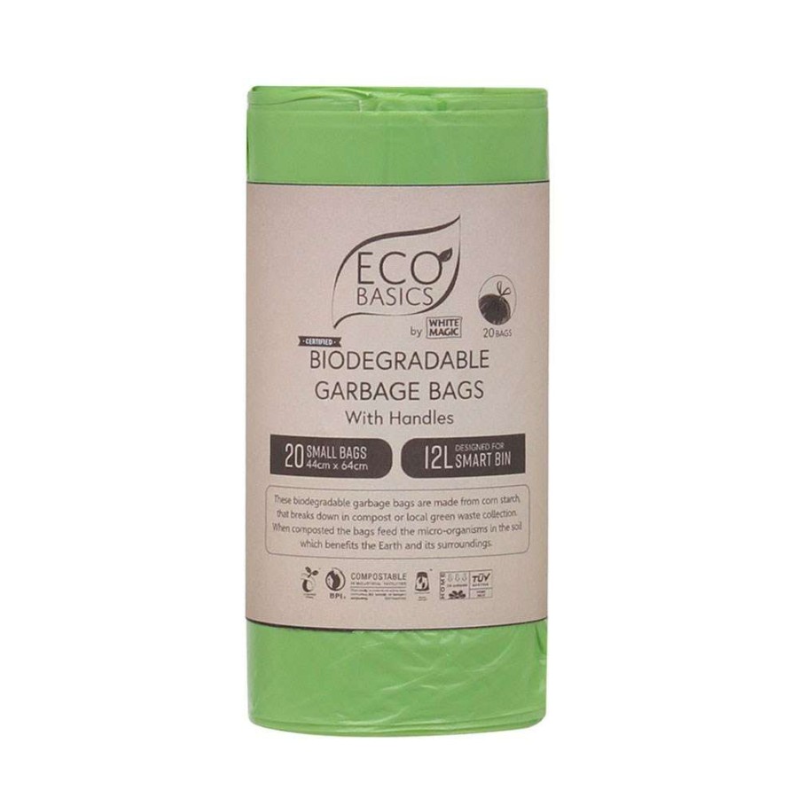 Bins * | Eco Basics 20 Piece Biodegradable Garbage Bags Set Small 12L