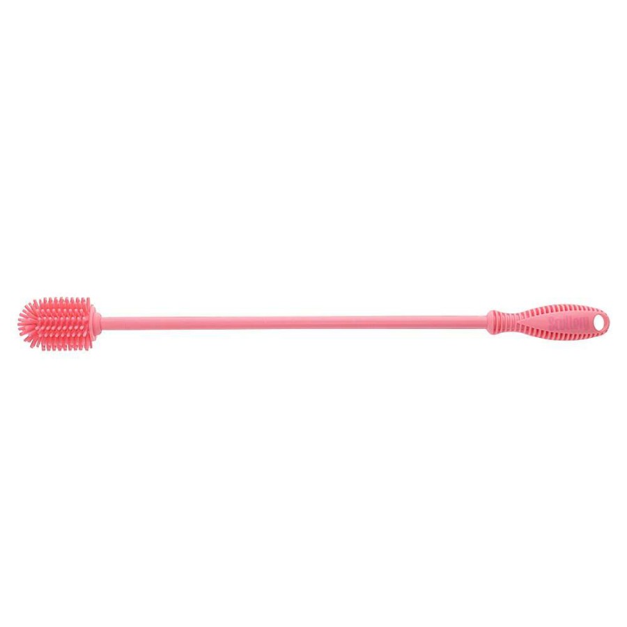 Cleaning Tools * | Scullery Kolori Silicone Bottle Brush 38Cm Rose Pink