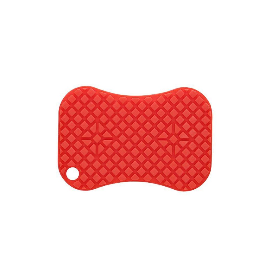 Cleaning Tools * | Scruba-Dub Tuff Eco Friendly Silicone Dish Scrub Ruby Red